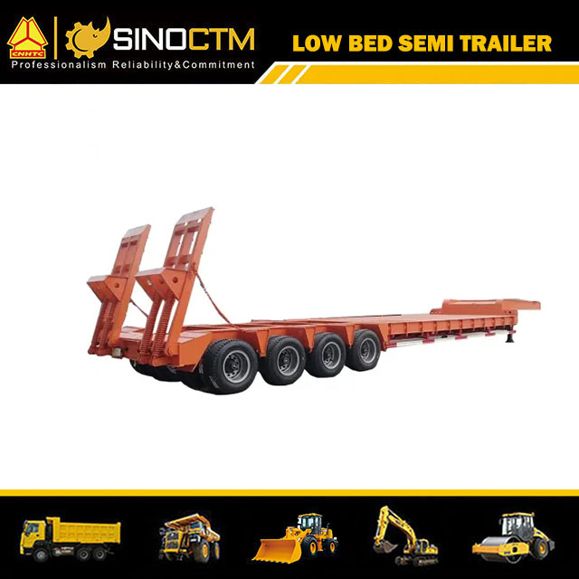 4lines 8axles low bed semi trailer