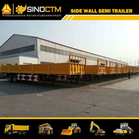 Two Axles High Drop Side Wall Semi Trailer for Container or Cargo