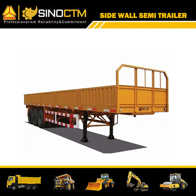 Three Axles Side Wall Cargo Truck Semi Trailer