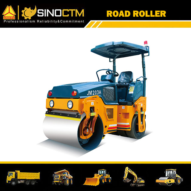 JM203H FULL HYDRAULIC TIRE COMBINED VIBRATORY ROLLER 3T