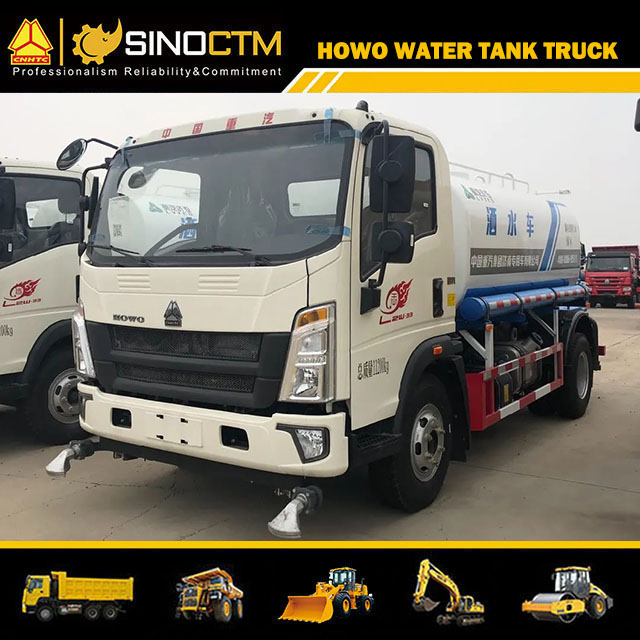 HOWO 4X2 Light Water Tank Truck 5cbm