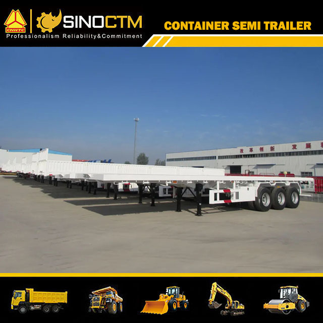 Three Axle Flat-bed container semi trailer 45T