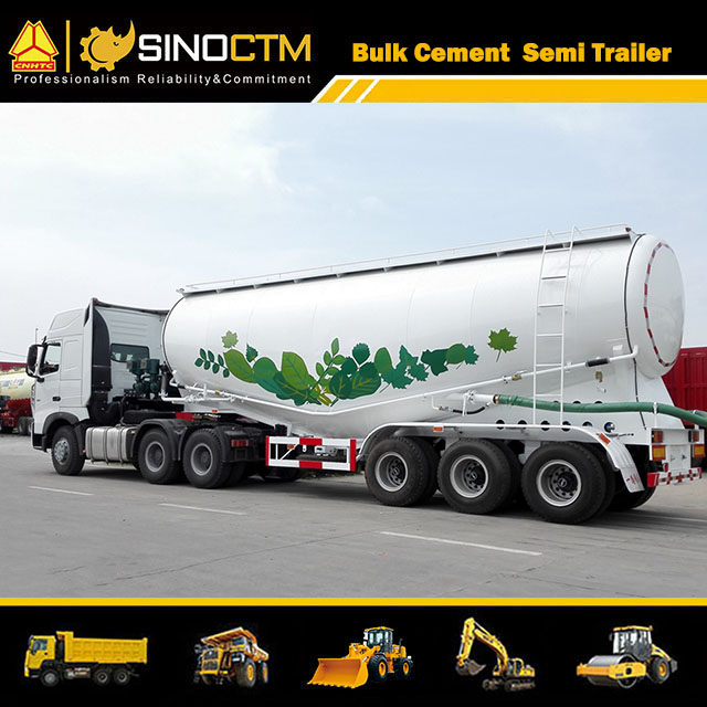 Three Axles 100 CBM Bulk Cement Semi-Trailer