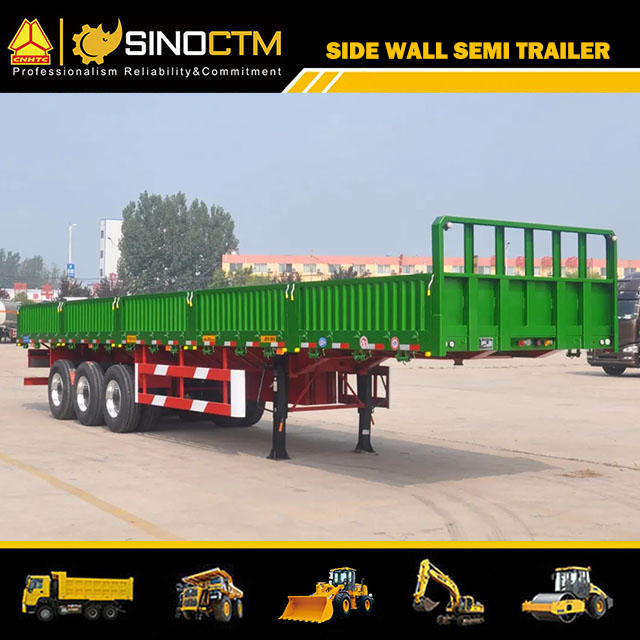 Three Axles Side Wall Cargo Truck Semi Trailer