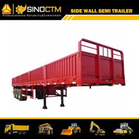 THree Axles Side Drop Semi Trailer for Container and Cargo