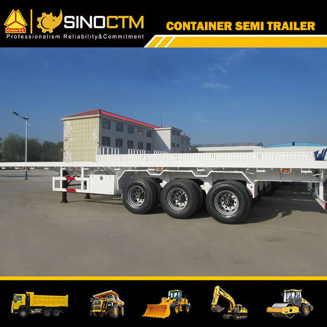 Three Axle Flat-bed container semi trailer 45T