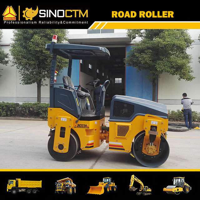 JM203H FULL HYDRAULIC TIRE COMBINED VIBRATORY ROLLER 3T