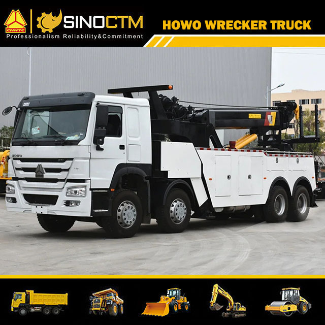 SINOTRUK HOWO 8x4 Wrecker Truck Rotary crane obstacle removal vehicle