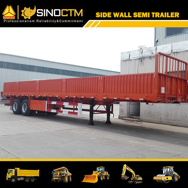 Two Axles High Drop Side Wall Semi Trailer for Container or Cargo