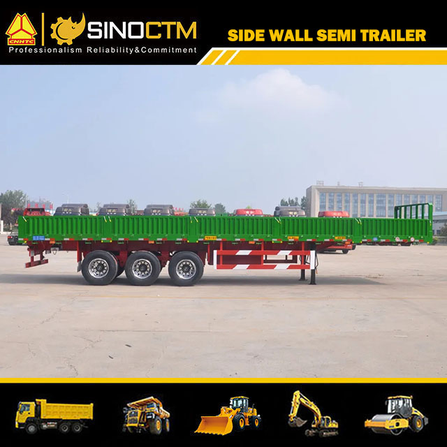 Three Axles Side Wall Cargo Truck Semi Trailer