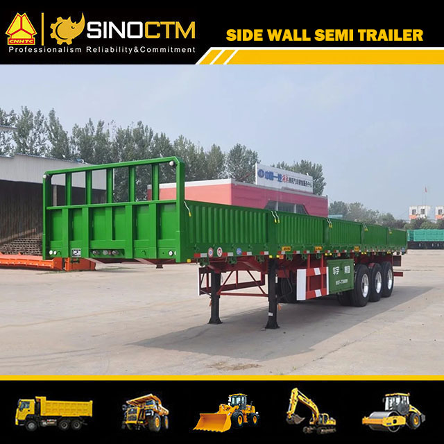 THree Axles Side Drop Semi Trailer for Container and Cargo