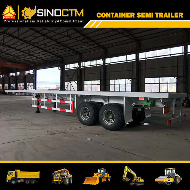 Two Axle Flat-bed container semi trailer 30T