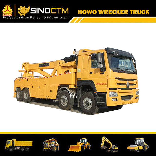 SINOTRUK HOWO 8x4 Wrecker Truck Rotary crane obstacle removal vehicle