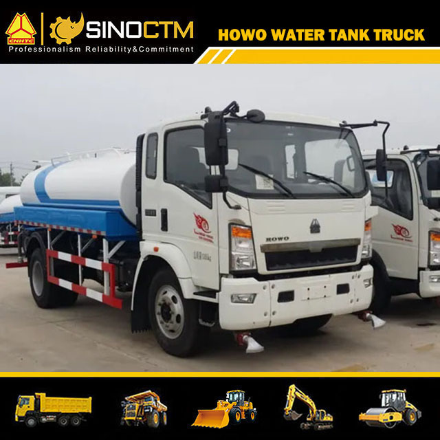 HOWO 4X2 Light Water Tank Truck 7cbm