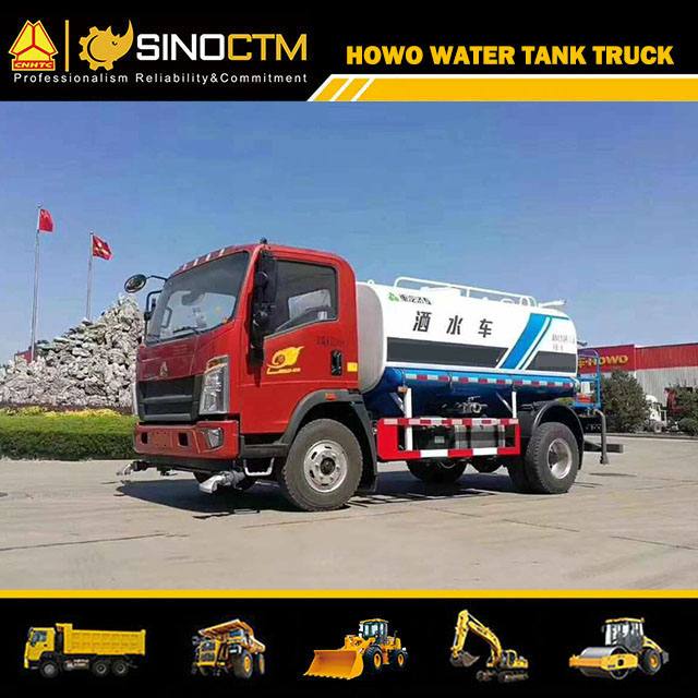 HOWO 4X2 Light Water Tank Truck 5cbm