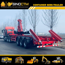 Self loading and unloading container semi-trailer