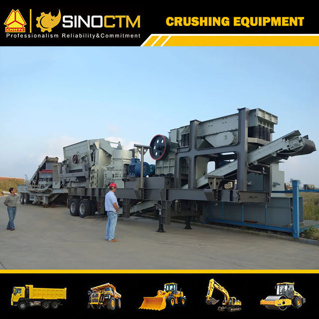 Tyre Wheel Mobile All in One Cone Crushing Plant 