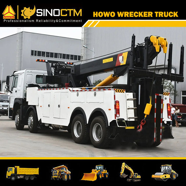 SINOTRUK HOWO 8x4 Wrecker Truck Rotary crane obstacle removal vehicle