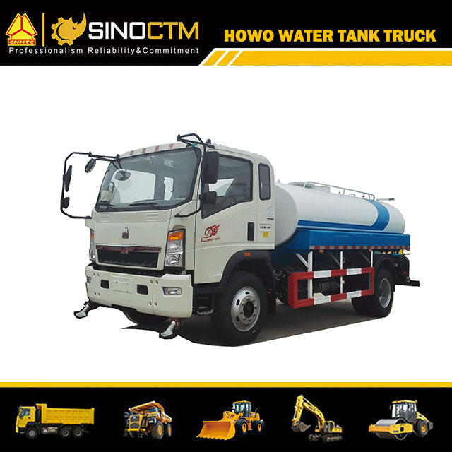 HOWO 4X2 Light Water Tank Truck 7cbm