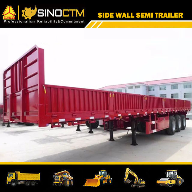 THree Axles Side Drop Semi Trailer for Container and Cargo