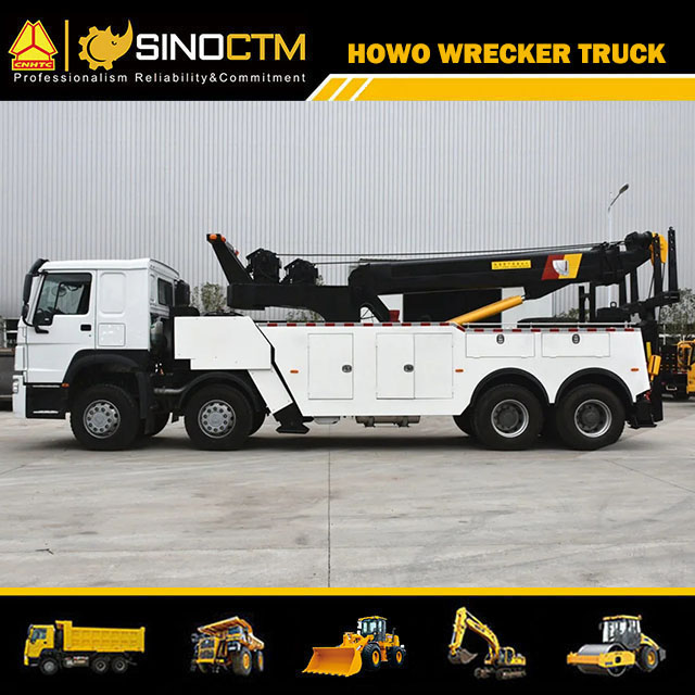 SINOTRUK HOWO 8x4 Wrecker Truck Rotary crane obstacle removal vehicle