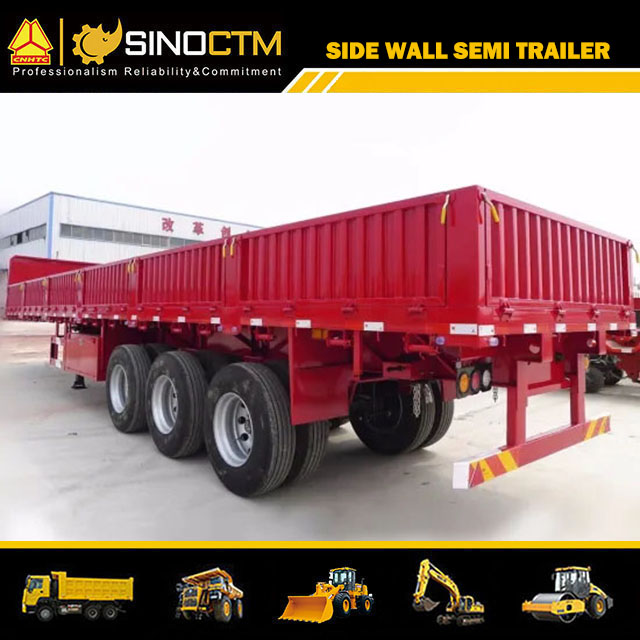 THree Axles Side Drop Semi Trailer for Container and Cargo