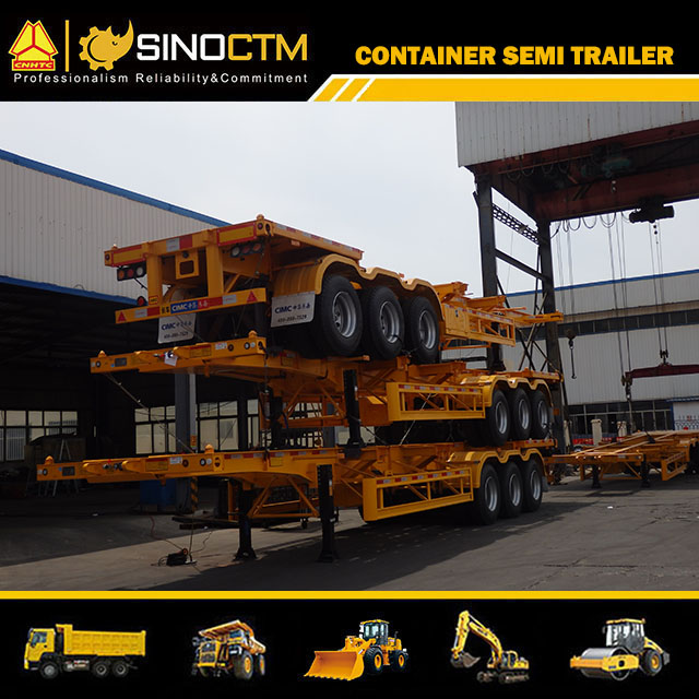 Three Axle Skeleton container semi trailer 40T