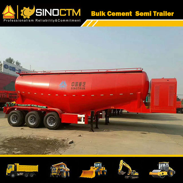 Three Axles 50 CBM Bulk Cement Semi-Trailer