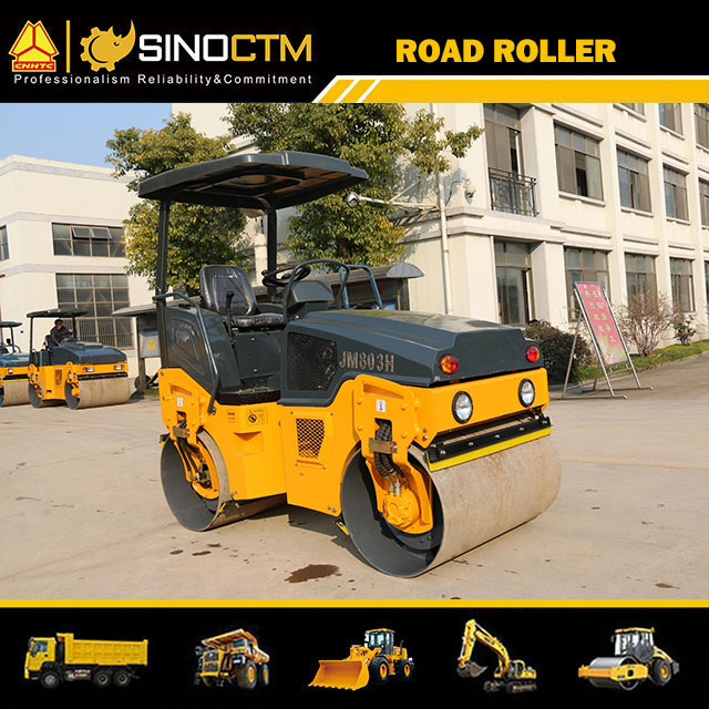 JM803H FULL HYDRAULIC DOUBLE DRUM VIBRATORY ROLLER 3T