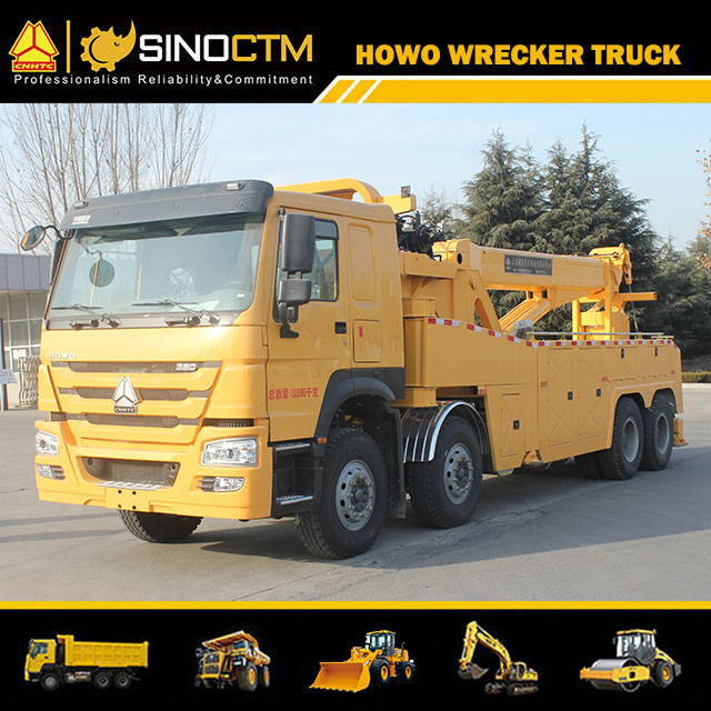 SINOTRUK HOWO 8x4 Wrecker Truck Rotary crane obstacle removal vehicle