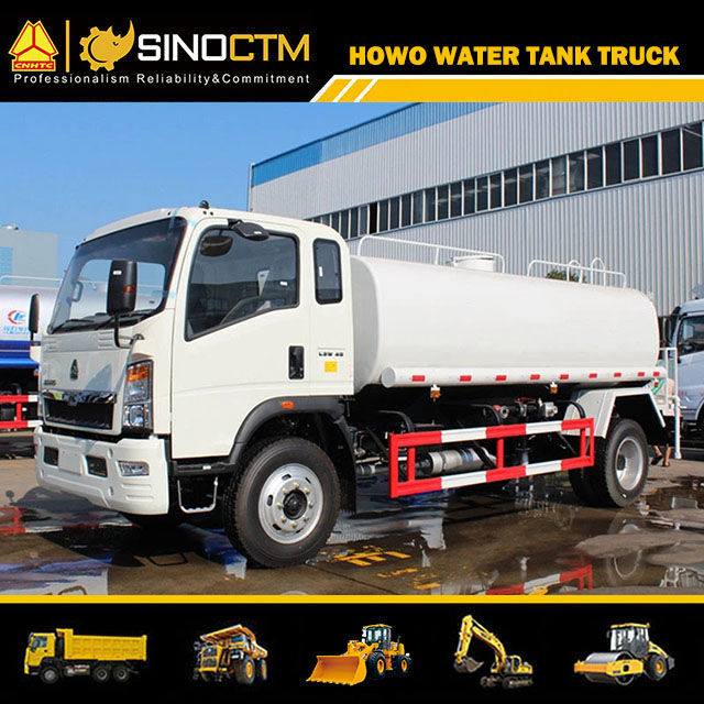 HOWO 4X2 Light Water Tank Truck 7cbm