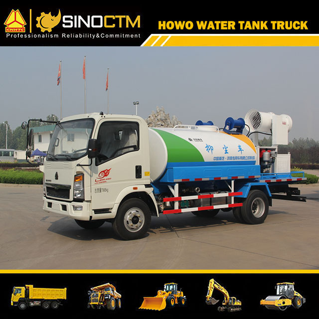 HOWO 4X2 Light Water Tank Truck 5cbm