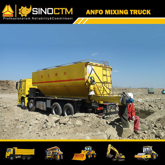 HOWO Porous granular  ANFO explosive site mixing and charging truck