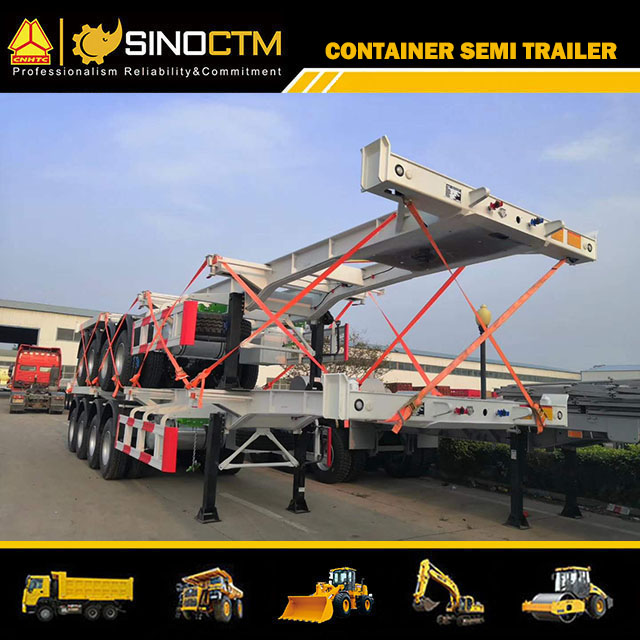 Three Axle Skeleton container semi trailer 40T