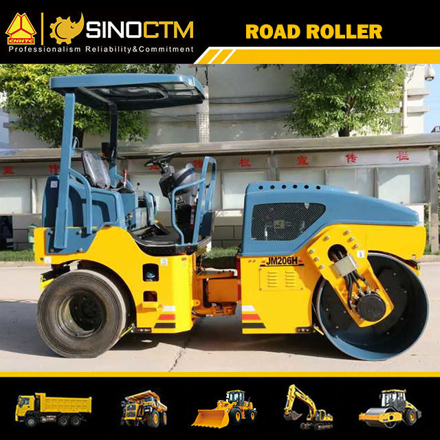 JM206H FULL HYDRAULIC TIRE COMBINED VIBRATORY ROLLER 6T