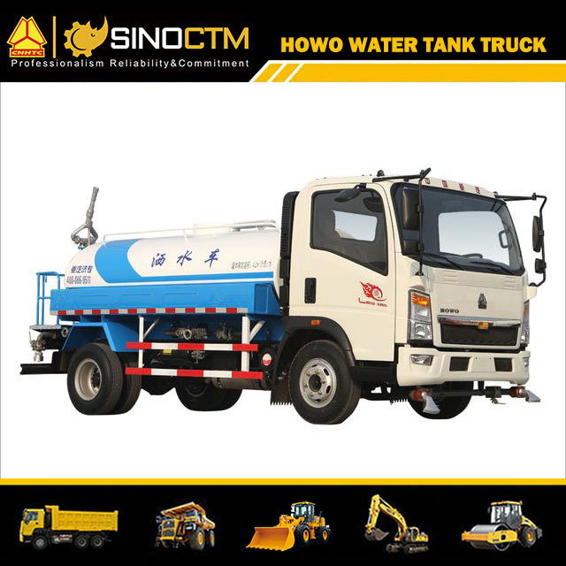 HOWO 4X2 Light Water Tank Truck 5cbm