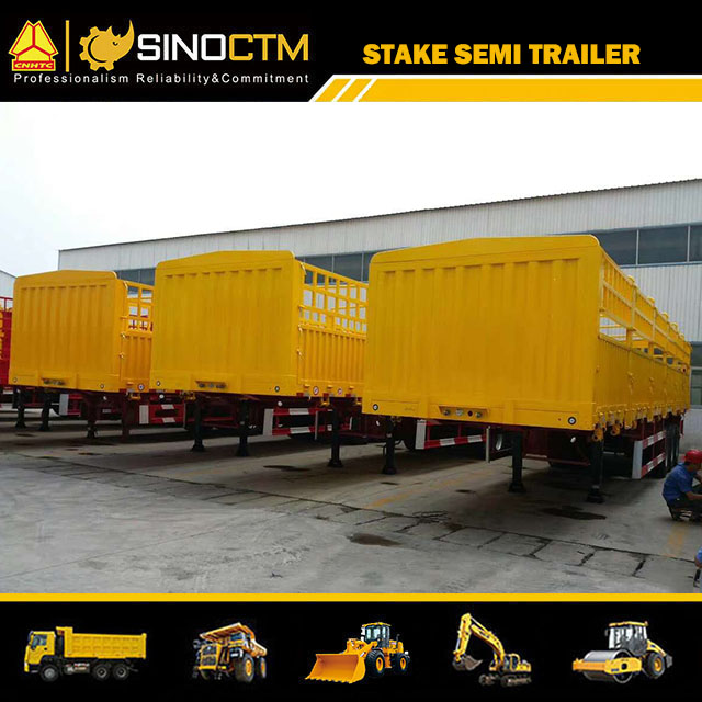 Three Axle Stake Semi Trailer With Container Lock