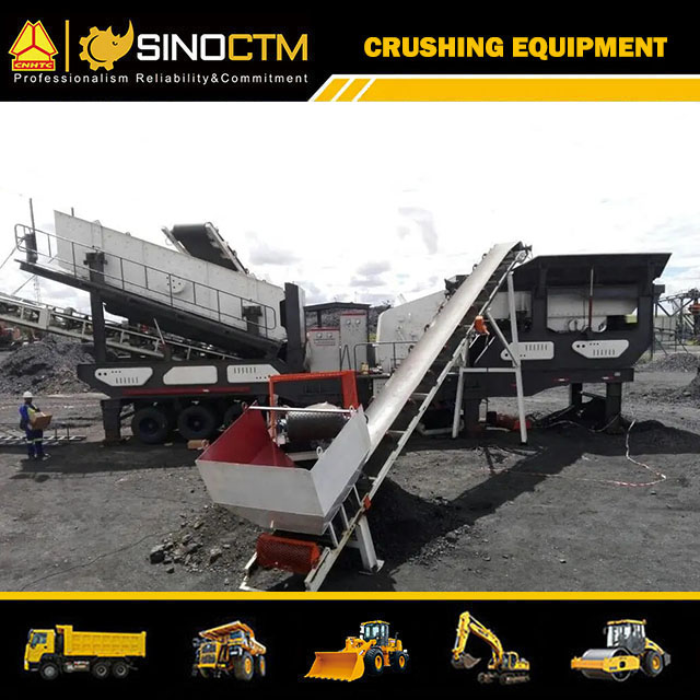 Tyre Mobile Feeder+ Impact Crushing Screening Plant 