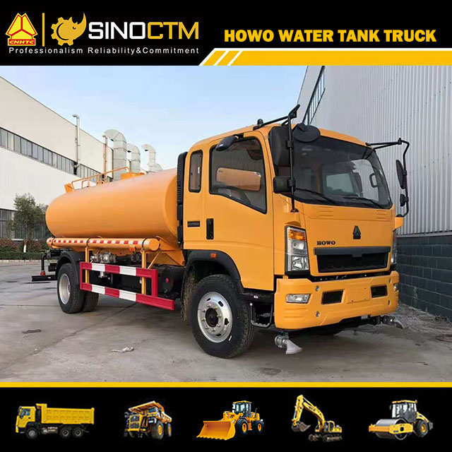 HOWO 4X2 Light Water Tank Truck 7cbm